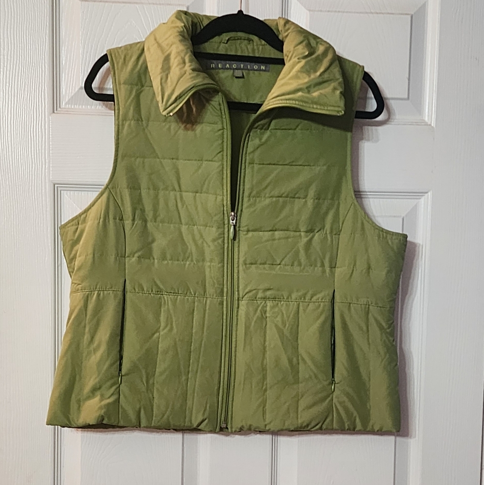 KENNETH COLE REACTION Olive Green Women's Quilted Vest XL